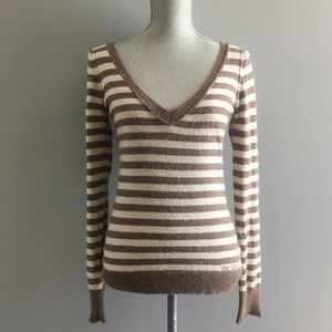 BCBGMaxazria brown striped sweater